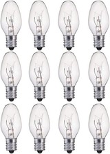7 Watt Night Light Bulbs and Salt Lamps Replacement Bulbs,C7/7 Clear Glass