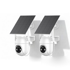 2pcs 2.5k HD Solar-Powered Camera / IP66 / Outdoor / Smart Alarm