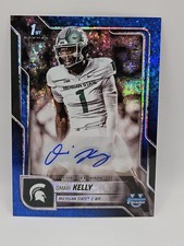 Omari Kelly 2025 Bowman Chrome U 1st Auto Blue Mini Diamond Refractor /150