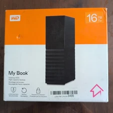 WD 16TB My Book Desktop External Hard Drive, USB 3.0, External HDD, Black 