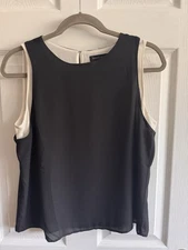 BANANA REPUBLIC SL DOUBLE LAYER TANK TOP  FALL 2019 BLACK  SOLID SIZE SMALL