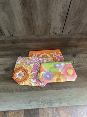 Lot of 3 Clinique Bags Make Up Or Multi Purpose Floral Pattern NWOT