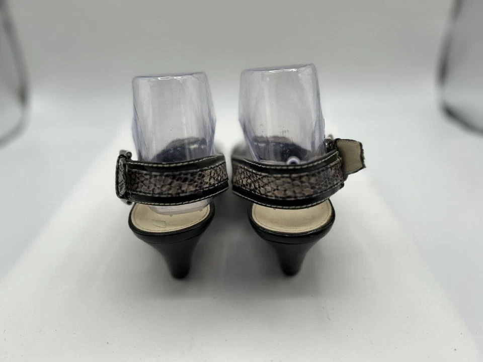 Tacones Franco Sarto para mujer talla 7,5 blancos negros imitación piel de serpiente L525 Foto 2 de 4