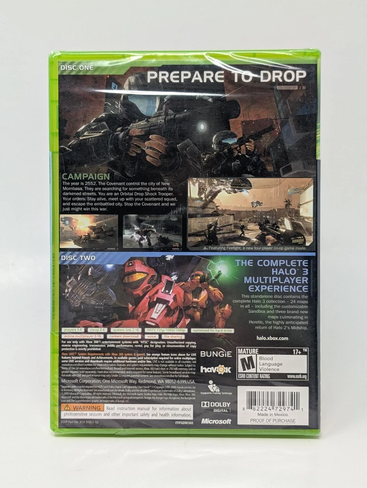 Halo 3: ODST (Microsoft Xbox 360, 2009) - Brand New Factory Sealed - Image 2 of 3