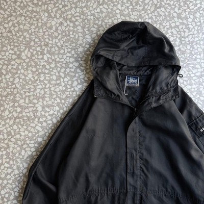 Stussy Men L Mountain Jacket Old Vintage Nylon Black Streetwear Limited Edition