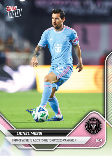 Image via eBay listing Lionel Messi - 2025 MLS Topps NOW® - Card 107 - PR: 1935