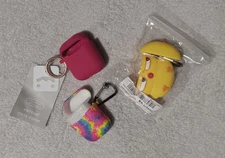 Apple AirPods Case 1/2 Silicone Protector Lot, Shockproof Full Cover + Keychain