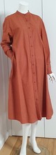 Uniqlo U Sz S-12 Midi Shirt Dress Terracotta W/Wht Spot Scandi-Minimal Classic
