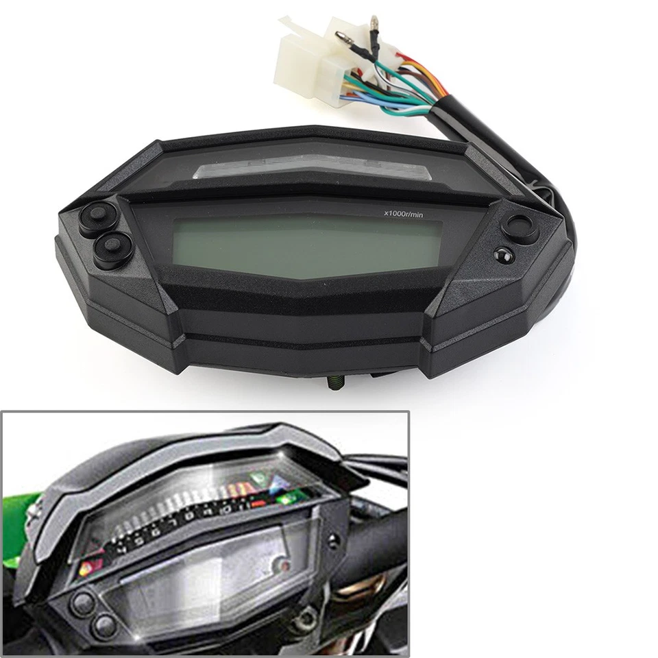 Motor Digital Tachometer Speedometer Gear Indicator Odometer For Kawasaki Z1000 Foto 3 de 4