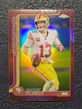 Brock Purdy 2025 Topps Chrome Football Leather Parallel 262 49ers Iowa Cyclones