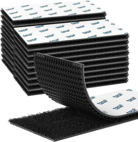 Klettband Selbstklebend Extra Stark 50X100Mm Schwarz, 20Paars Klettverschluss-image