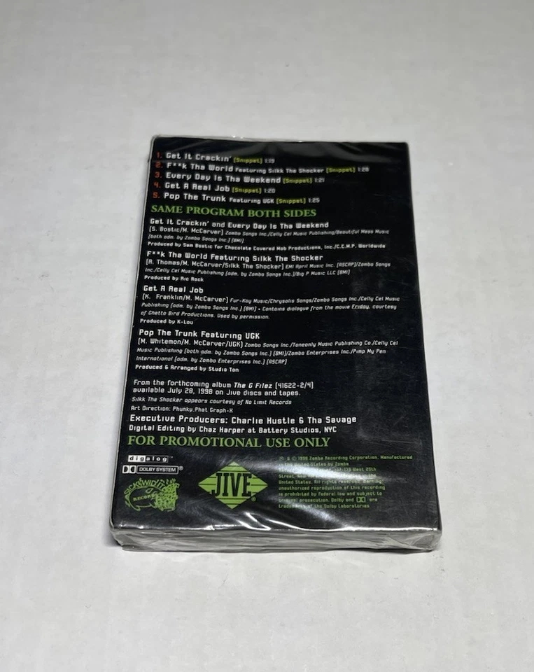 Vintage 1998 Celly Cel The G Filez Cassette NEW SEALED Jive PROMOTIONAL USE - Image 2 of 4