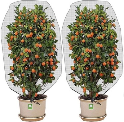 Alpurple 2-Pack Insect and Bird Barrier Netting, 4.9 x 3.2 Ft, Drawstring Garden