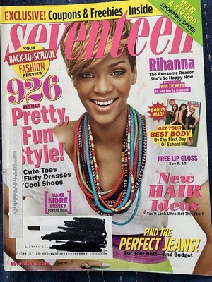 Seventeen Magazine, August 2010, Rihanna, Back-To-School Fashion