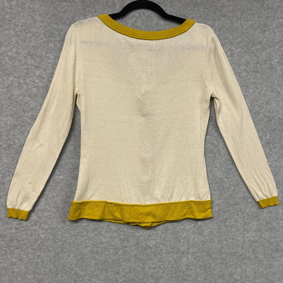 Cárdigan Nick & Mo Crema Apliques Florales Bordados Flores Botón Frontal M Foto 2 de 4