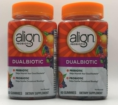 2PC Align Dualbiotic Prebiotic & Probiotic Set  ~ 110 Gummy Total ~ EXP 10/26