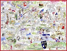 Comical Map Of Surrey By Tim Bulmer - 1000 Piece P