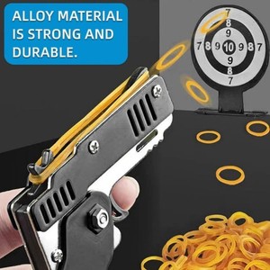 Used Collapsible Rubberband Gun Toy/Portable Shooting Game-Fake
