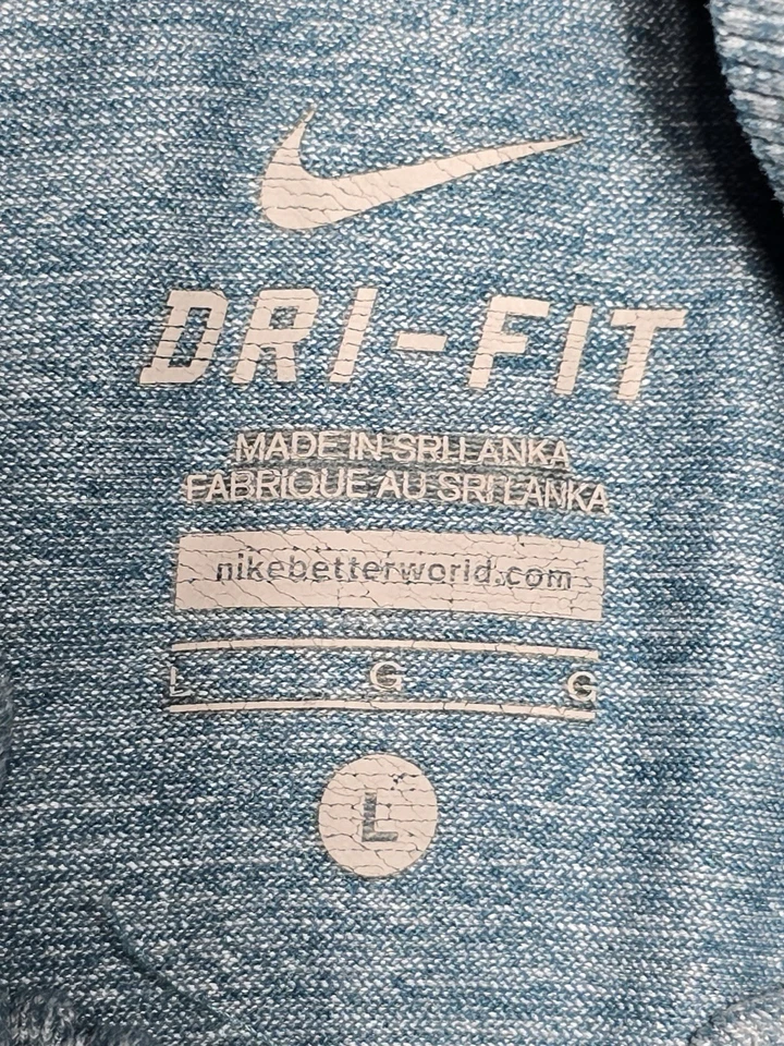 Nike 1/4 Zip Running Shirt Womens Large Blue Pullover Sweatshirt Dri-Fit - Image 2 of 4