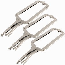 3PCS 18 Inches C-clamp Locking Pliers with Swivel Pads, Locking Clamp Pliers,...