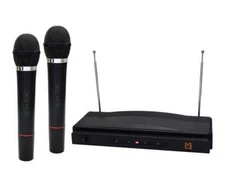 MR DJ MIC3250 Dual Channel Wireless Microphone System Set with 2 Handheld Mic
