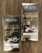 Mokeru Coconut Dye & Shampoo Hair Color natural black Professional Kit Lot Of 2
