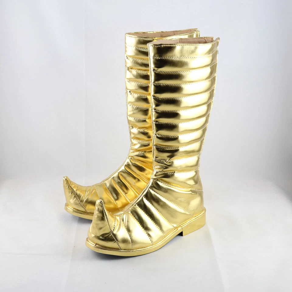 EN STOCK JJBA Stardust Crusaders Dio Brando Zapatos con disfraces Botas Doradas Punta Rizada Foto 2 de 3