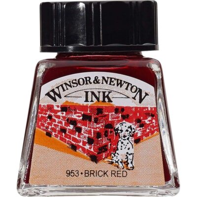 Vibrant Brick Red Drawing Ink in 14ml Bottle - High-Quality ...