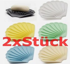 2x Muschel Silikon Seifenhalter Seifendose Seifenschale Seifenablage
