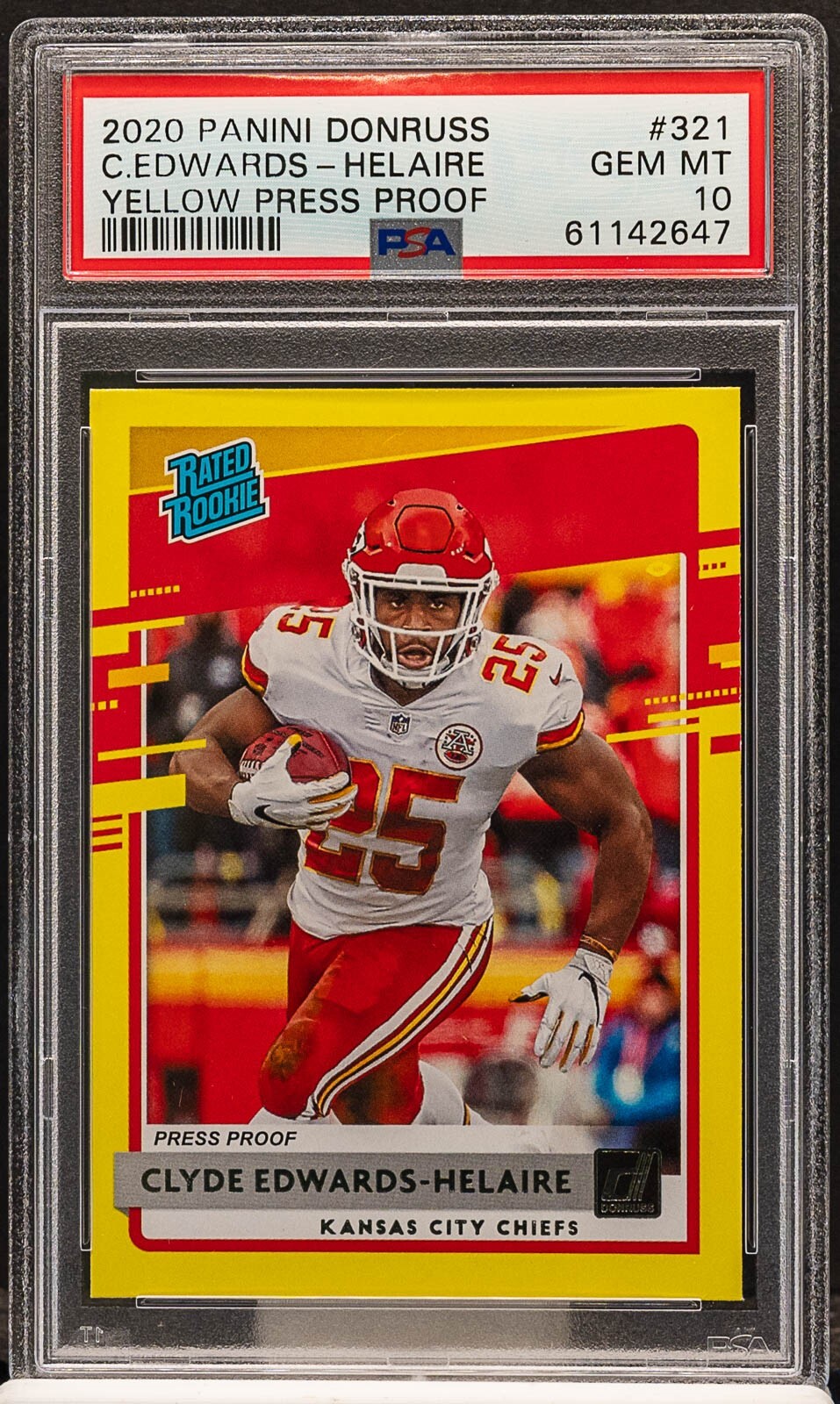 CLYDE EDWARDS-HELAIRE 2020 Donruss 321 Yellow Press Proof RR RC PSA 10