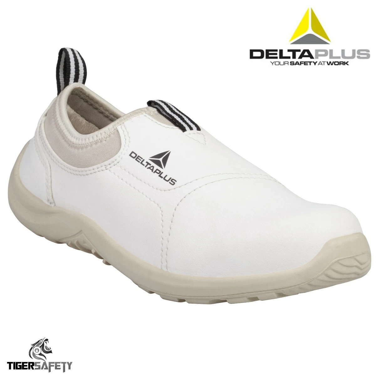 Delta Plus Miami S2 Ladies White Microfibre Slip On Steel Toe Safety Trainers