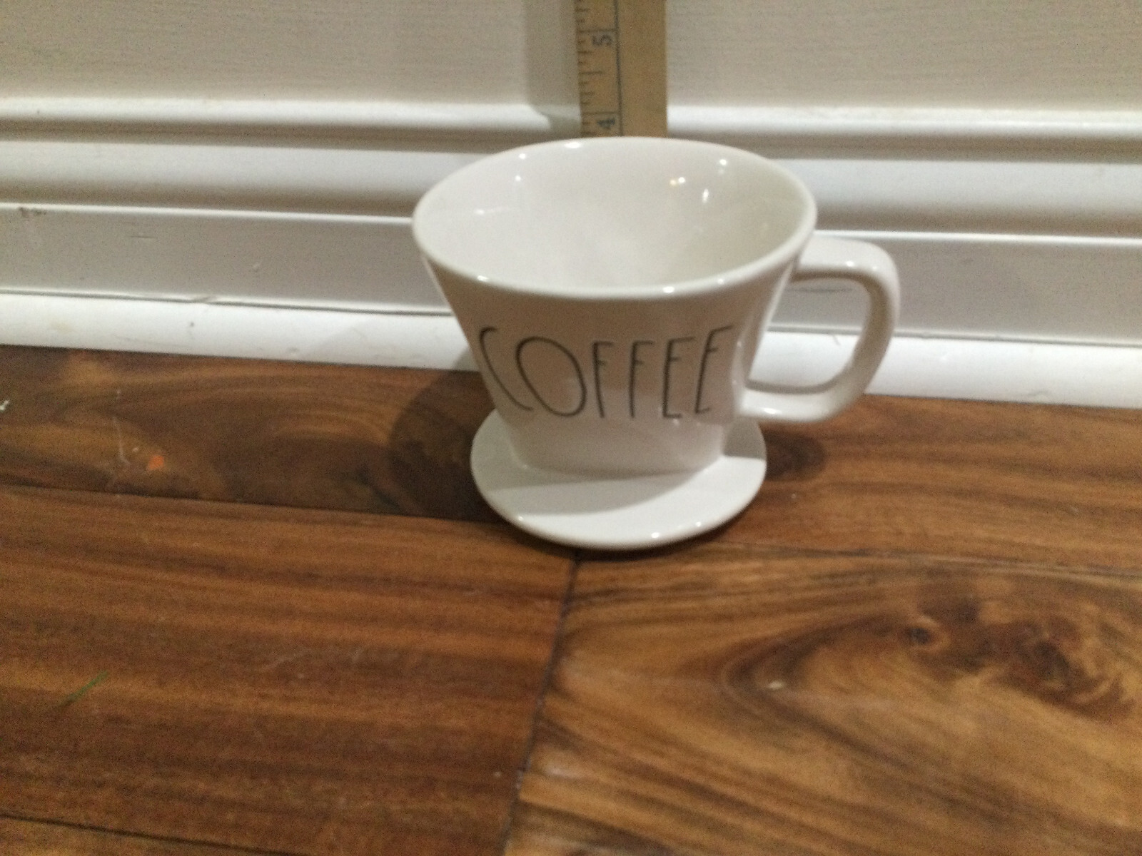 RAE DUNN COFFEE&nbsp;Ceramic Pour Over Drip Cone Coffee Cream White Magenta Artisian