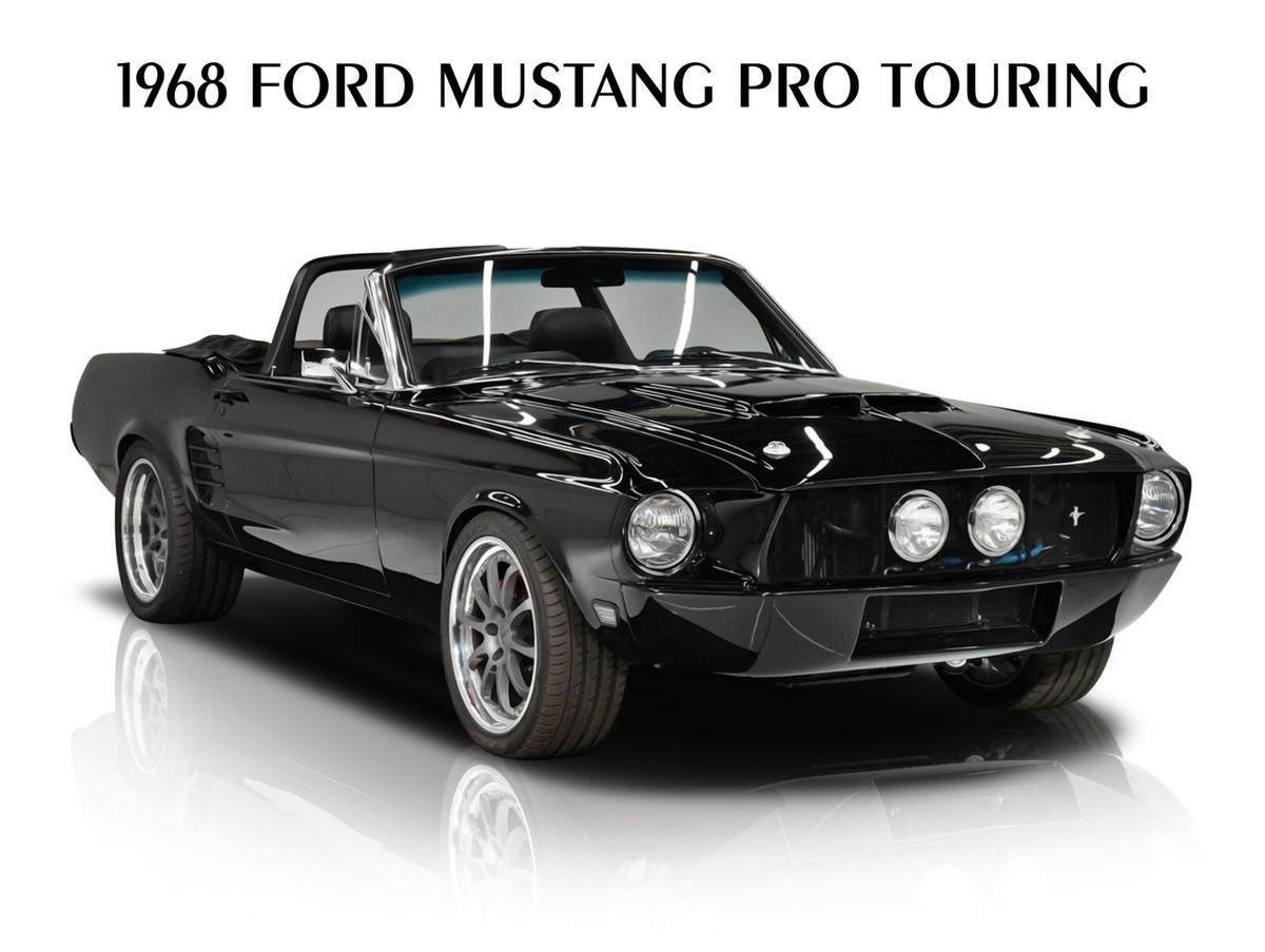 1968 Ford Mustang Convertible NEW METAL SIGN: Pro Touring in Black