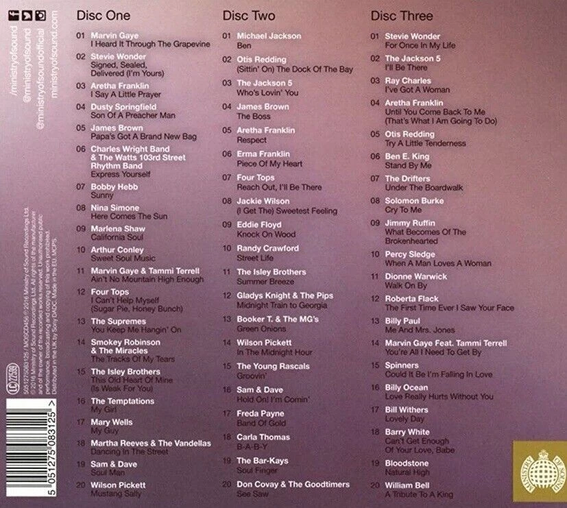 Anthems: Soul Classics NEW SEALED 3 CD Album Box Set Tamla Motown Funk Stax ETC Foto 2 de 4