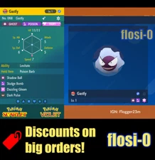 6IV Shiny Gastly Pokemon Scarlet and Violet