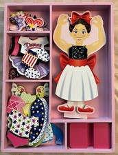 Melissa  Doug Deluxe Nina Ballerina Magnetic Dress-Up Wooden Doll W/ 27 Pieces