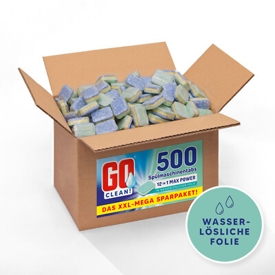 GO clean! 10kg ca. 500 St. 12-in-1 Max-Power 20g Spülmaschinentabs, wassl. Folie