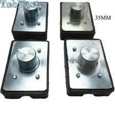 4pcs 35mm Car Lift Rubber Square Tray Heightened Foot Pad Shaft Diameter 35mm