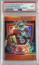 MARQUISE BROWN 2019 Panini Prizm DP Crusade #2 ORANGE PRIZM RC PSA 9 MINT