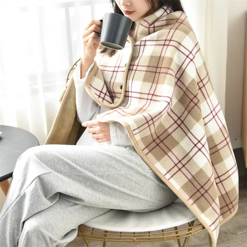 Shawls Lattice Wrap Cape Nap Cloak Blanket Gift Soft Warm Shawl Flannel Blanket - Picture 6 of 32