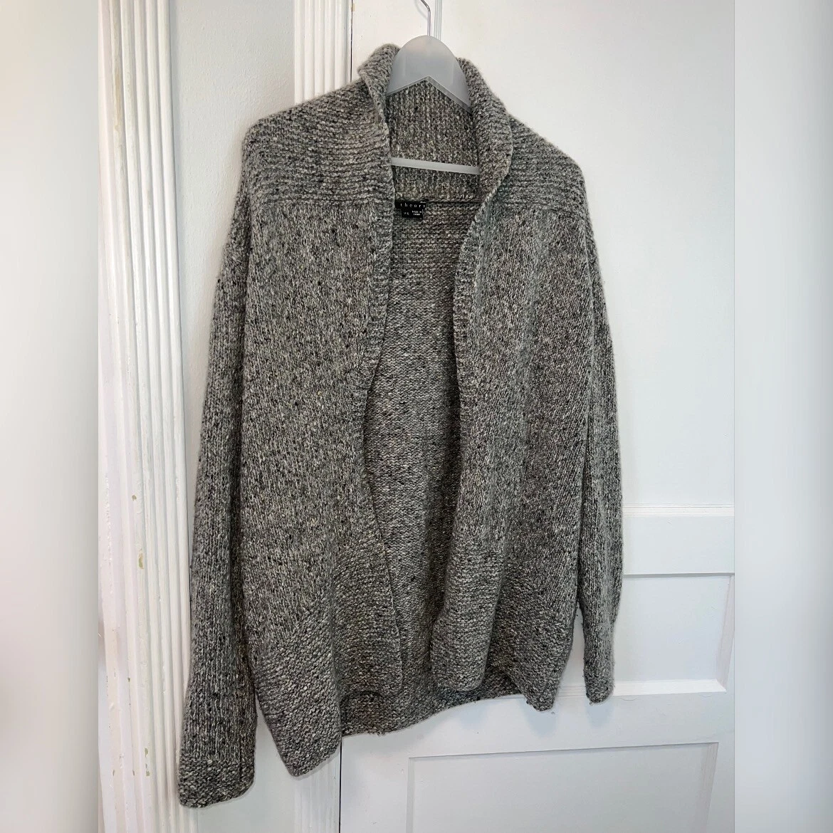 Theory Gray Jake Granito Wool Cashmere Cardigan Size M eBay