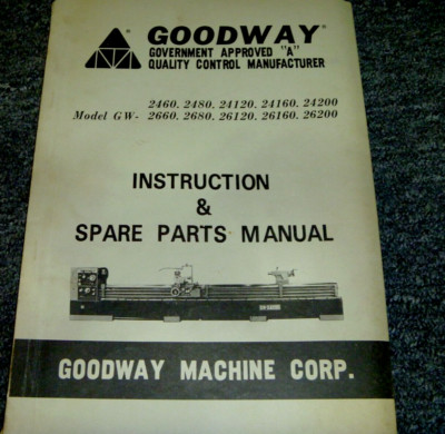 Goodway GW-2680 Hi-Speed Lathe Parts Catalog Owner Operator Instruction Manual