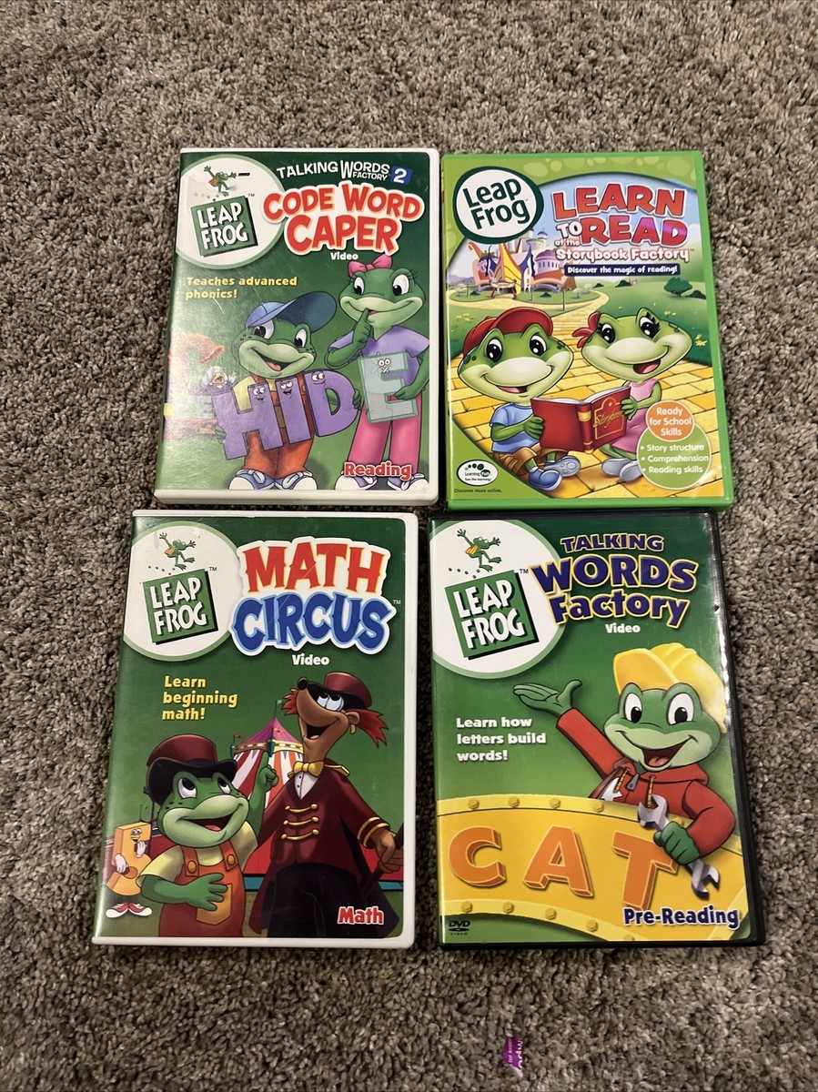 Lot of Leap Frog 4 Dvds Learn To Read Math Circus Talking