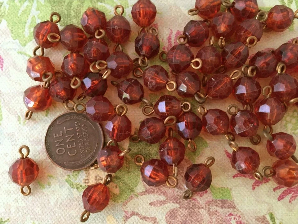 Dijes de colección de cuentas de plástico ámbar facetado translúcido de 8 mm 24 Foto 3 de 3