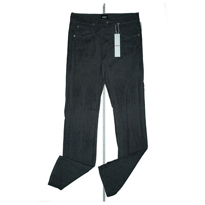 HUDSON Byron Damen stretch straight gemusterte Jeans Hose 32/34 W32 L34 Grau Neu