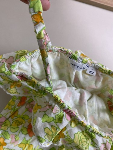 Janie & Jack Girls Floral Ruffled Jumpsuit Size 4T Cotton Vacation Boho Summer - Picture 12 of 15