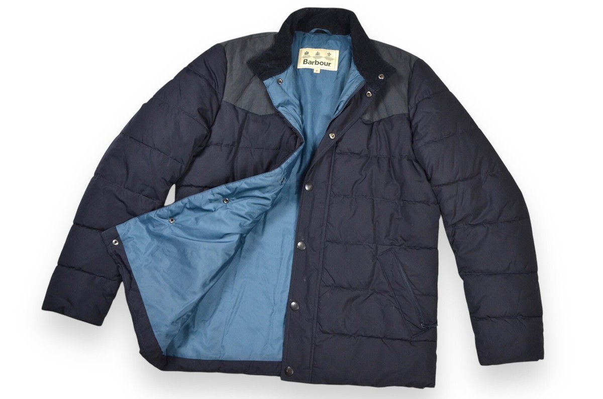 Men's Barbour Stevenson Jacket Blue Polyester Fibre Down England - Main Image