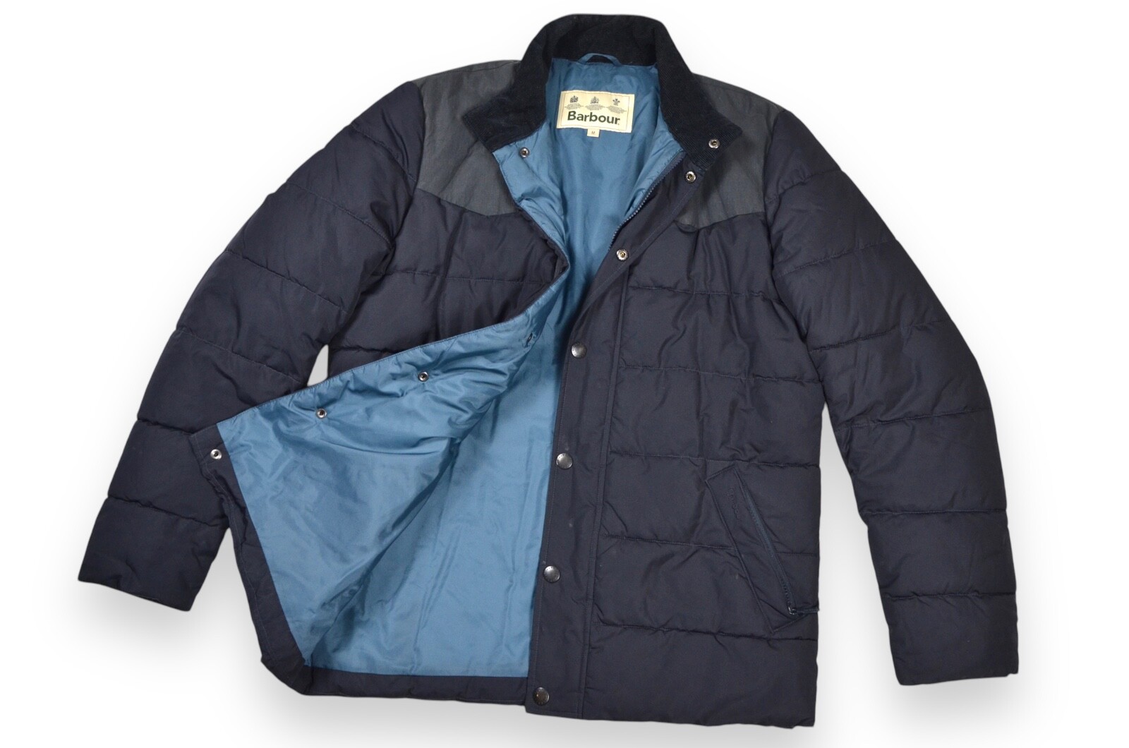 Men's Barbour Stevenson Blue Polyester Down Jacket Size M England