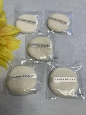 Lot Of 5-Laura Geller Face & Body Powder Puff Velour Use Wet or Dry Blend 2”