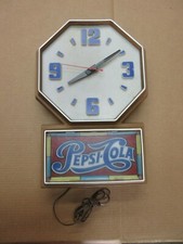 Vintage Pepsi-Cola Hanging Wall Clock Sign Advertisement C14
